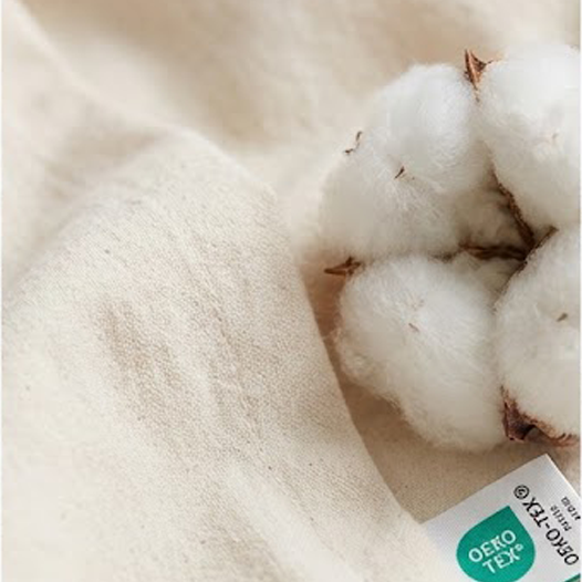 GOTS-certified organic cotton fabric with OEKO-TEX label